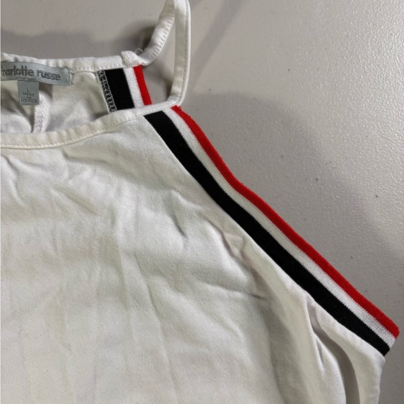 Charlotte Russe Women’s Large White Bodysuit with Red and Black Trim - Picture 2 of 7